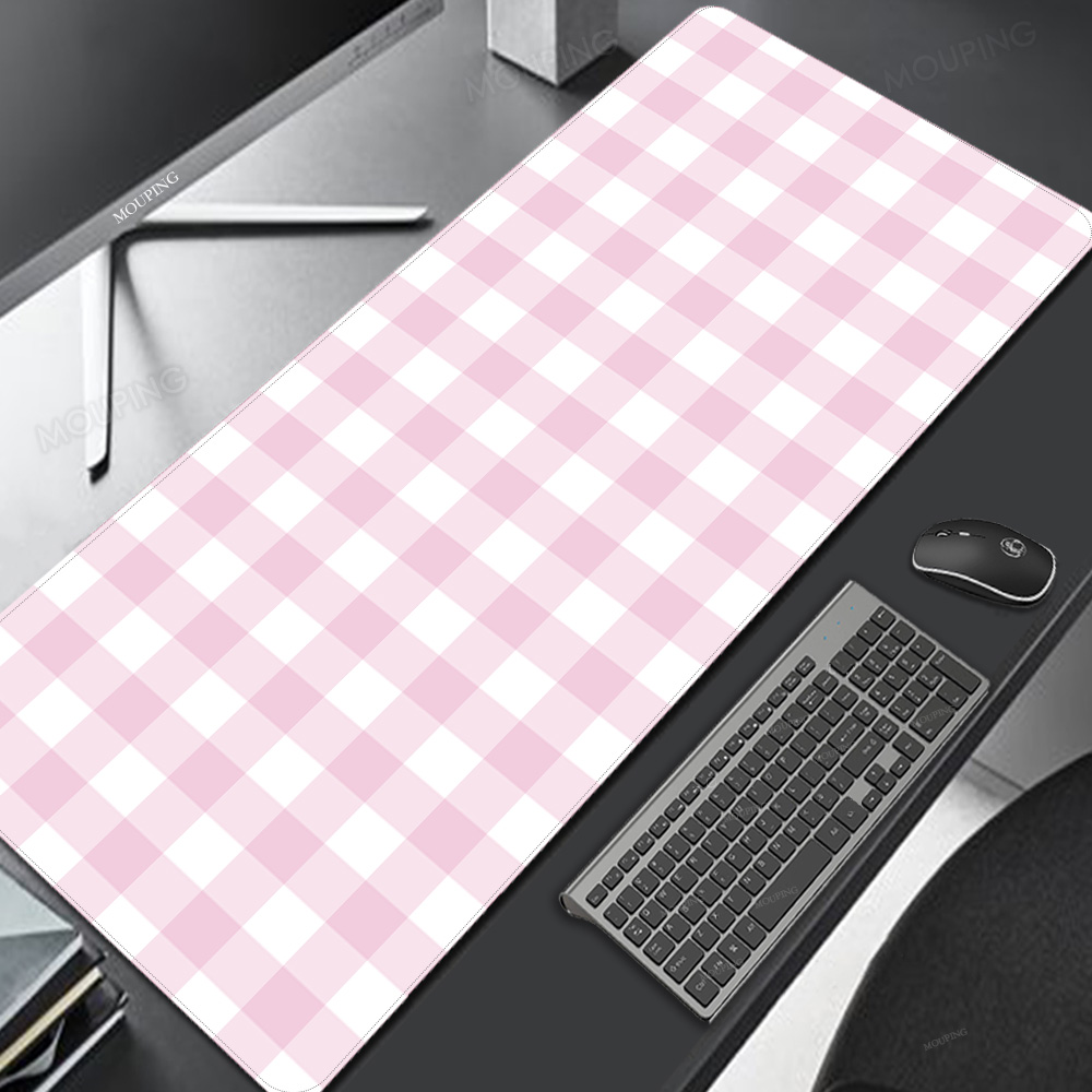 Gaming Keyboard Mouse Combo - Różowa krata podkładka pod mysz Kawaii