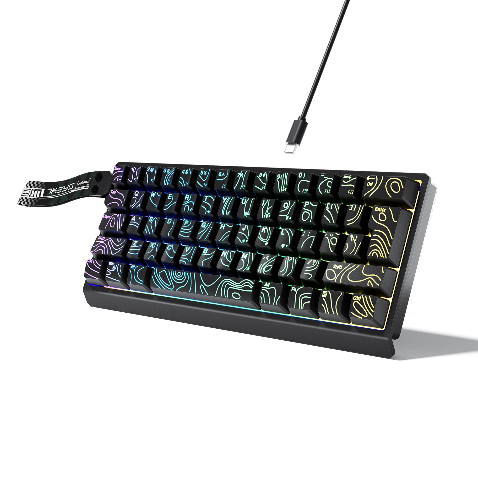 Gaming Keyboard Thocky - Kompaktowa przewodowa klawiatura 60% z podświetleniem