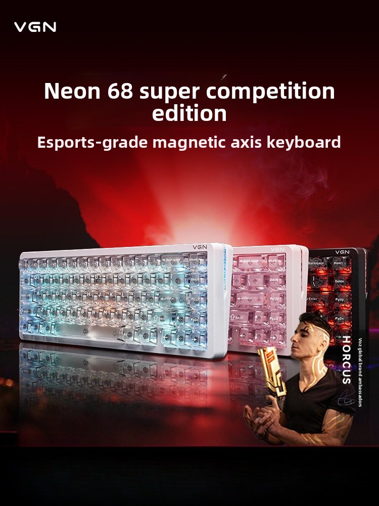 Gaming Keyboard Thocky - Klawiatura z niestandardowym neonowym designem, układ