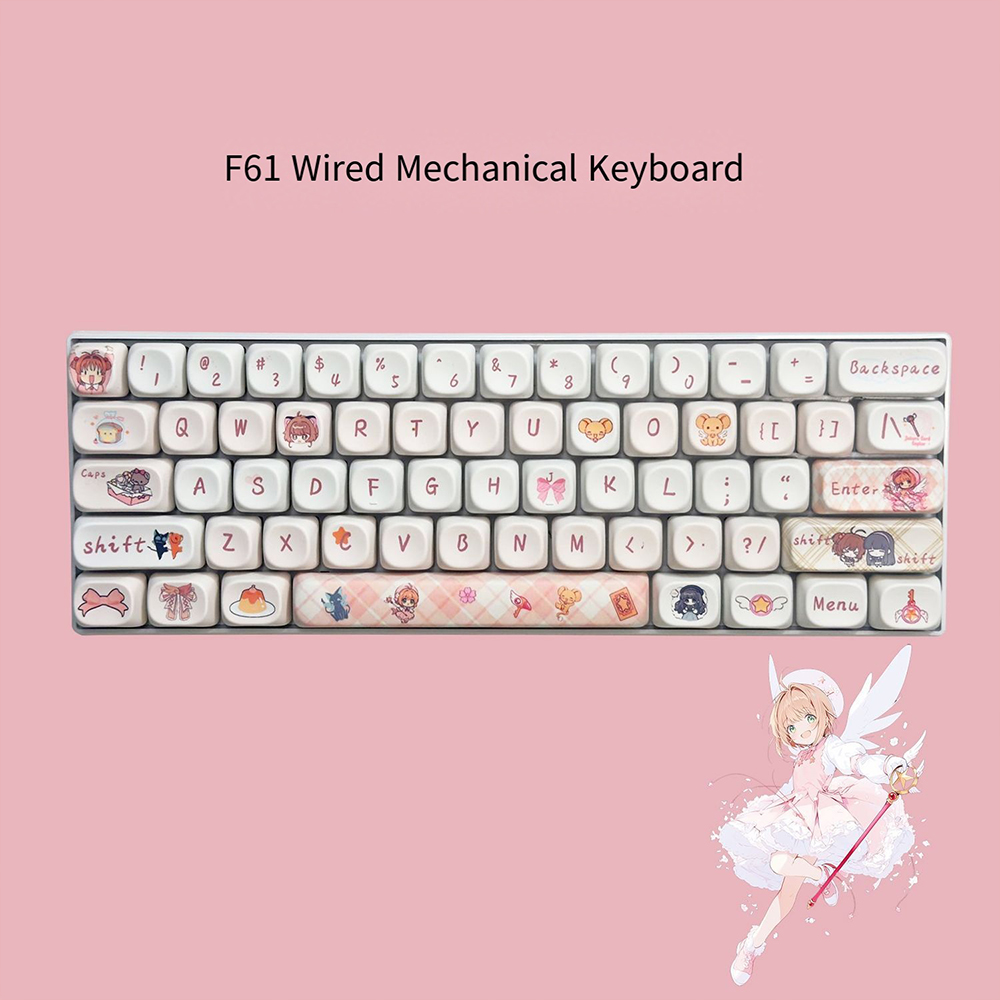 Keyboard Gaming Blue Switch - Klawiatura mechaniczna Cardcaptor Sakura, 61 klawiszy,