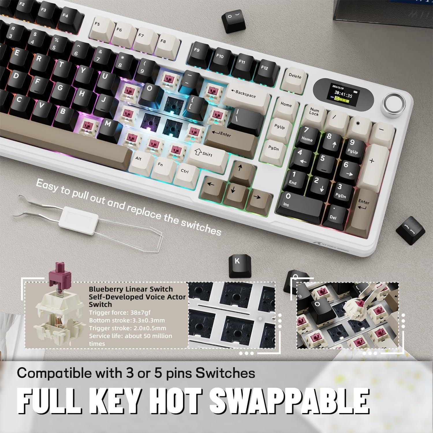 Bezprzewodowa klawiatura mecha – Gaming Keyboard Thocky recenzja i cena