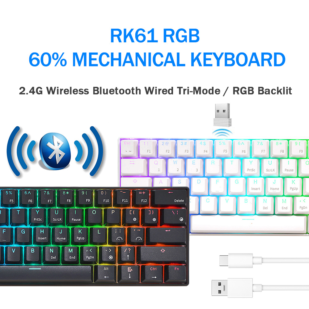 RK Royal Kludge RK61 2.4G bezp – Gaming Keyboard Thocky recenzja i cena