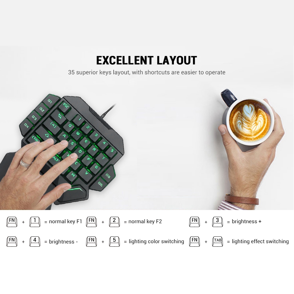 Klawiatura Blacklight Jednoręc – Gaming Keyboard Half recenzja i cena