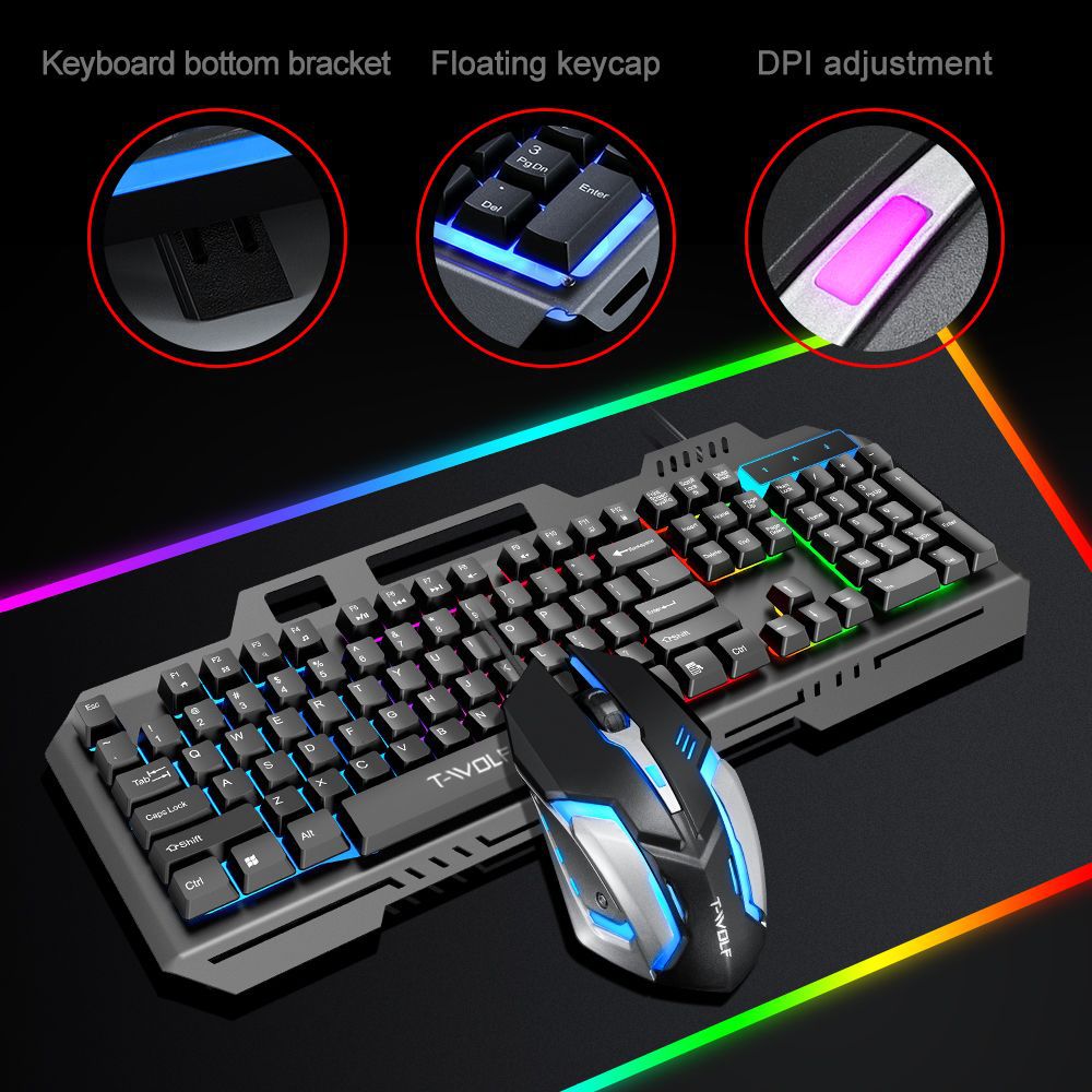T WOLF TF600 Podświetlana prze – Gaming Keyboard Mouse Combo recenzja i cena
